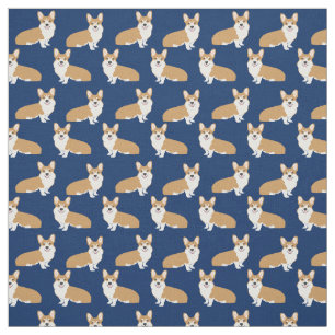 Corgis on Navy - cute dog pattern Fabric