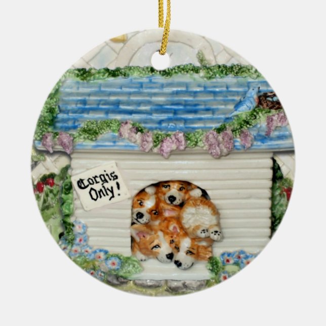 "Corgis Only!" ornament (Front)