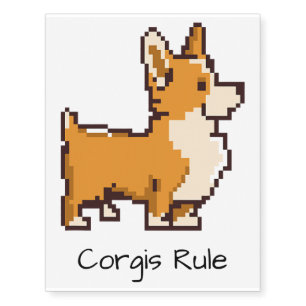 Corgis Rule Temporary Tattoos