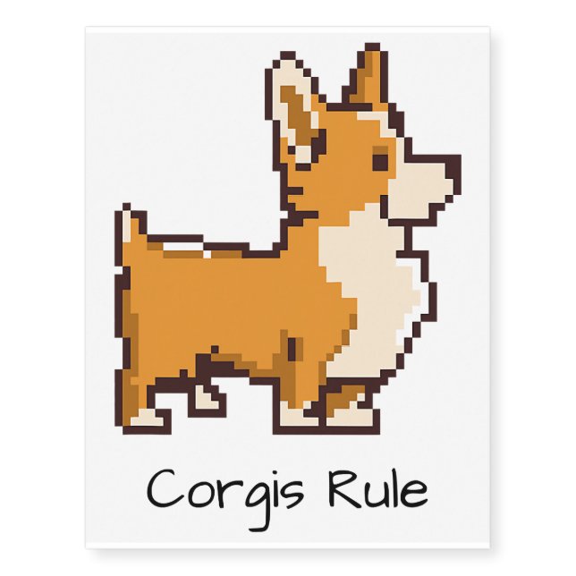 Corgis Rule Temporary Tattoos (Front)