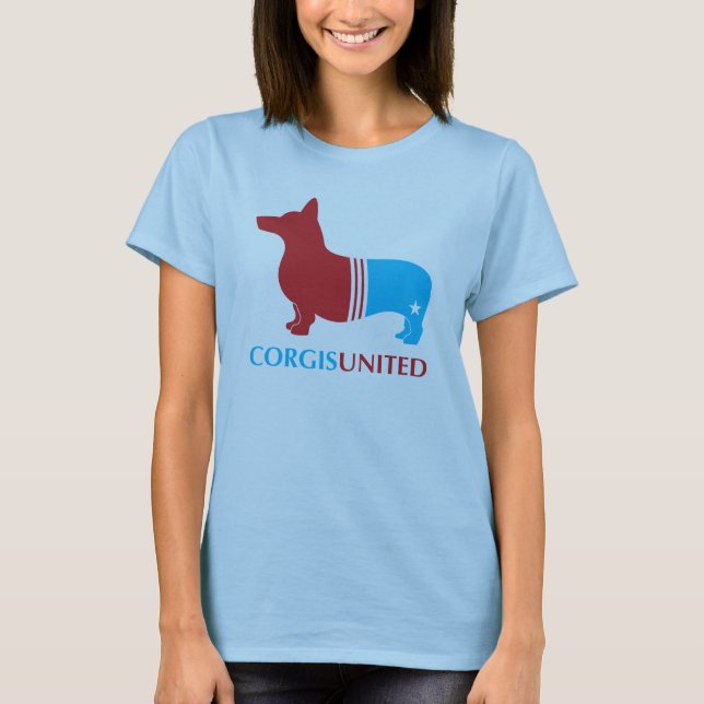 Corgis United Ladies Baby Doll T-shirt (Front)