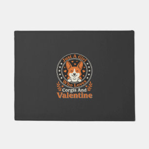 Corgis Valentine Design for Girls Who Love Corgis Doormat