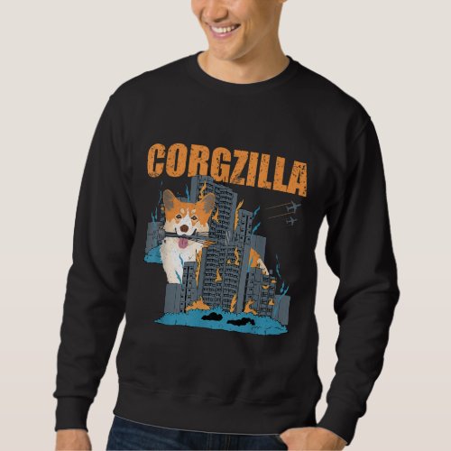 Corgzilla Funny Pembroke Welsh Corgi Pet Dog Lover Sweatshirt