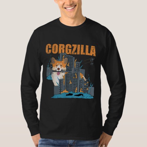 Corgzilla Funny Pembroke Welsh Corgi Pet Dog Lover T_Shirt