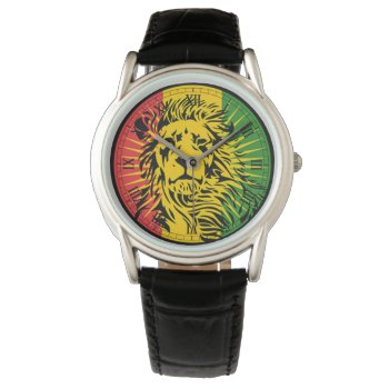 Cori Rasta Reggae Graffiti Flag Lion Watch by nonstopshop at Zazzle