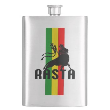 Cori Reith Rasta Reggae Lion Hip Flask by nonstopshop at Zazzle