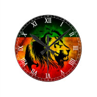 Cori Reith Rasta reggae lion Round Clock