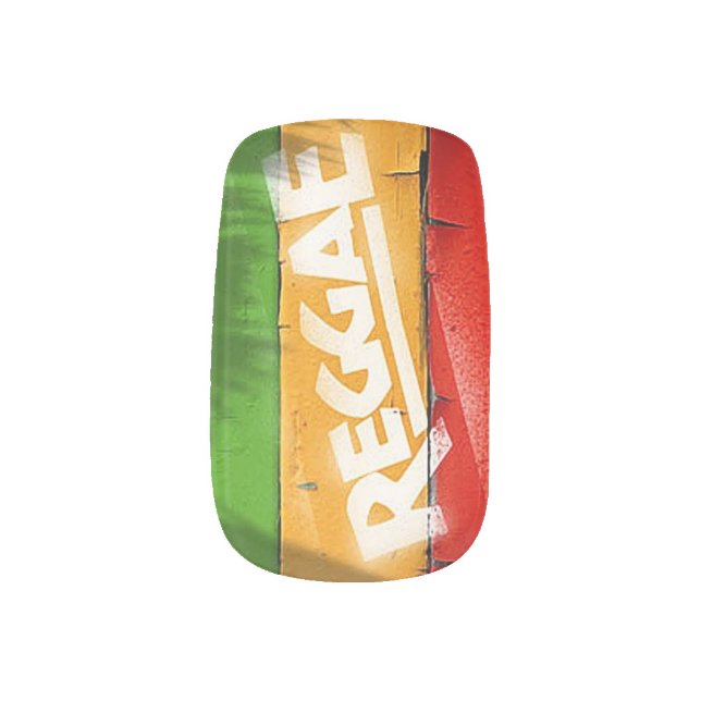 Cori Reith Rasta reggae rasta Minx Nail Art (Left Thumb)