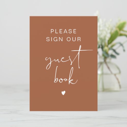 CORIANDER Bohemian Burnt Orange Guest Book Sign Invitation