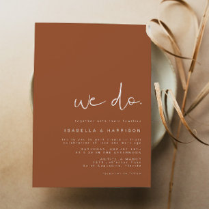 CORIANDER Bohemian Burnt Orange Modern Minimalist Invitation