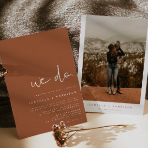 CORIANDER Bohemian Burnt Orange Modern Minimalist  Invitation