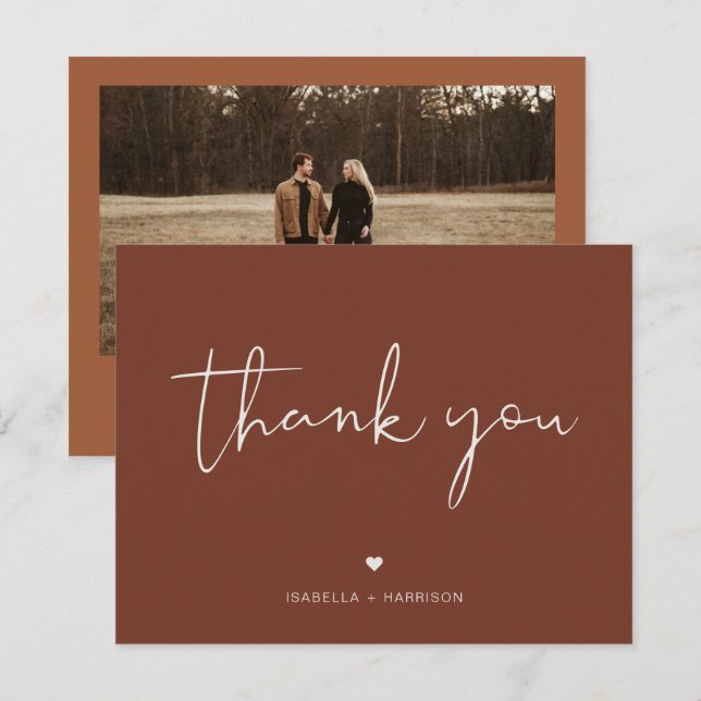 CORIANDER Bohemian Rust Photo Thank You Card (Front/Back)