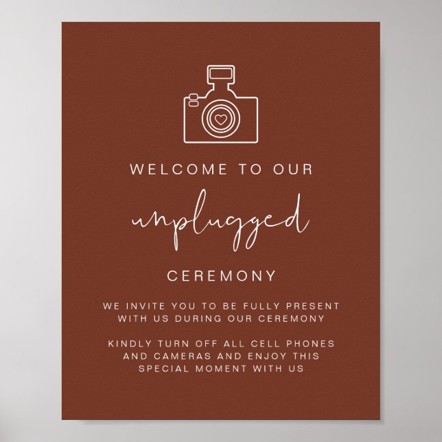 CORIANDER Bohemian Unplugged Ceremony Wedding Sign (Front)