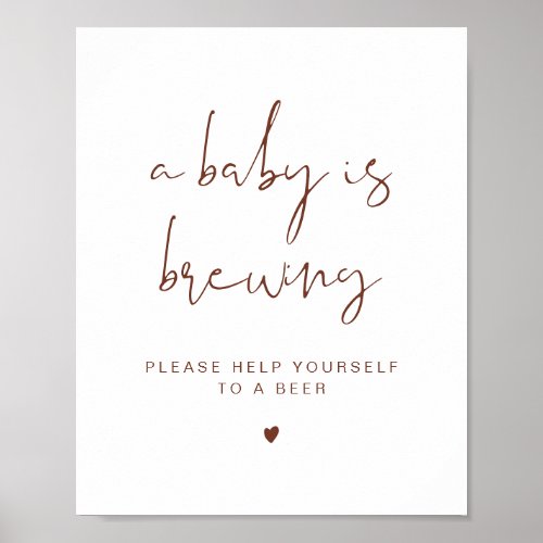 CORIANDER Boho A Baby is Brewing Beer Sign 