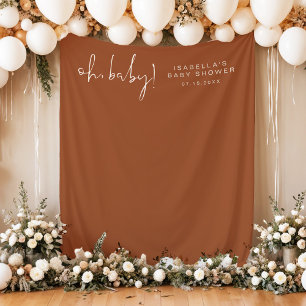 CORIANDER Boho Burnt Orange Baby Shower Photo Tapestry