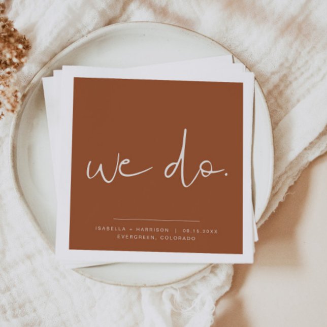 CORIANDER Boho Burnt Orange Rust Wedding We Do Napkins (Creator Uploaded)