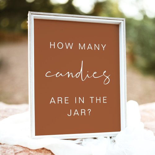 CORIANDER Boho How Many Candies Baby Shower Game Poster