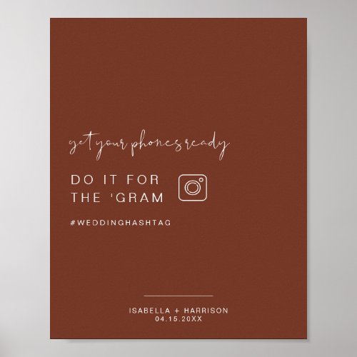 CORIANDER Boho Instagram Hashtag Wedding Sign