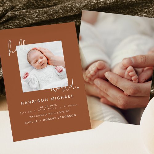 CORIANDER Boho Newborn One Photo Announcement