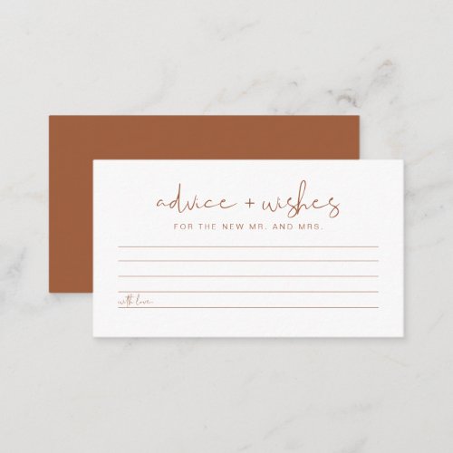 CORIANDER Boho Newlywed Advice and Wishes Game  Place Card