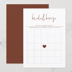 CORIANDER Boho Rust Colored Shower Bingo Game Invitation