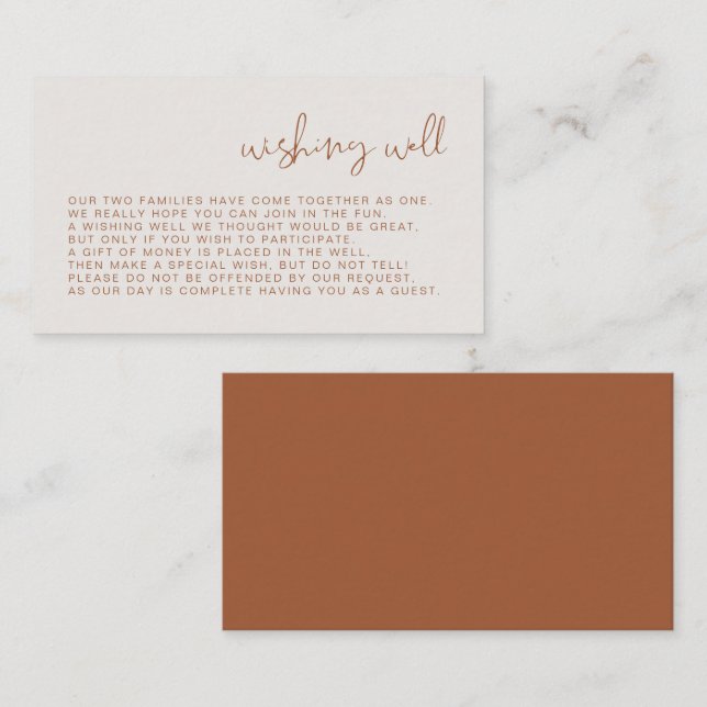 CORIANDER Boho Terracotta Beige Wishing Well Card (Front/Back)