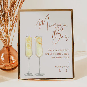 CORIANDER Boho Terracotta Bridal Mimosa Bar Sign