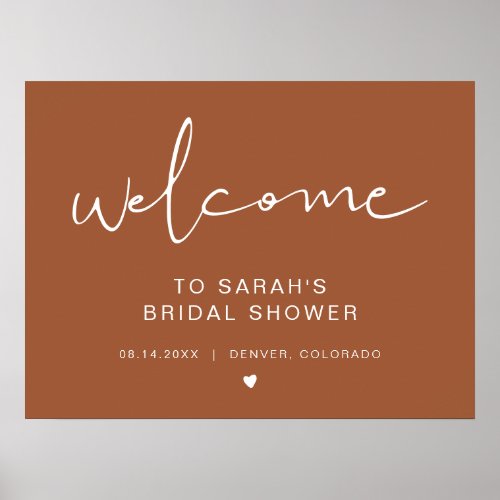 CORIANDER Boho Terracotta Bridal Shower Welcome Poster