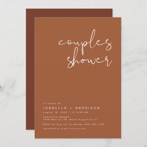 CORIANDER Boho Terracotta Couples Shower Invitatio Invitation