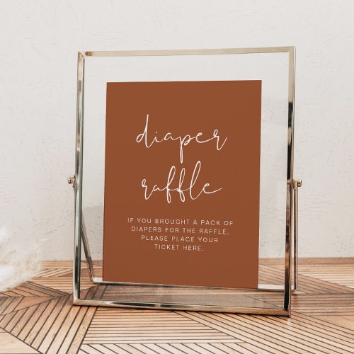 CORIANDER Boho Terracotta Diaper Raffle Game Sign