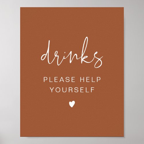 CORIANDER Boho Terracotta Drinks Bar Poster