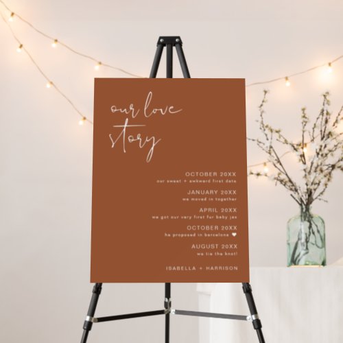 CORIANDER Boho Terracotta Our Love Story Wedding Foam Board