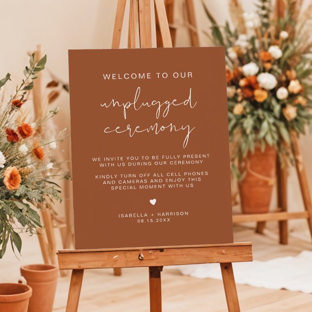 CORIANDER Boho Terracotta Unplugged Ceremony Sign (Creator Uploaded)
