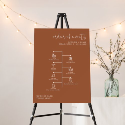 CORIANDER Boho Terracotta Wedding Icon Timeline Fo Foam Board