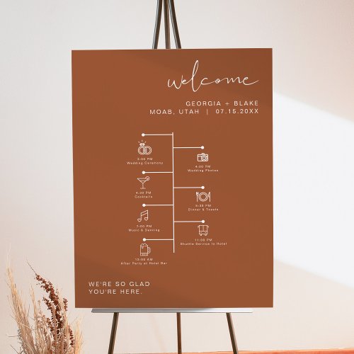 CORIANDER Boho Terracotta Wedding Icon Timeline Foam Board