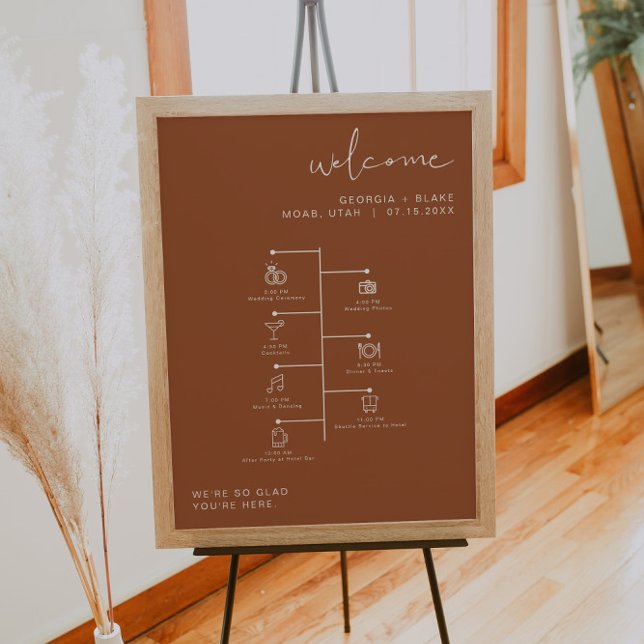 CORIANDER Boho Terracotta Wedding Icon Timeline Poster (Creator Uploaded)