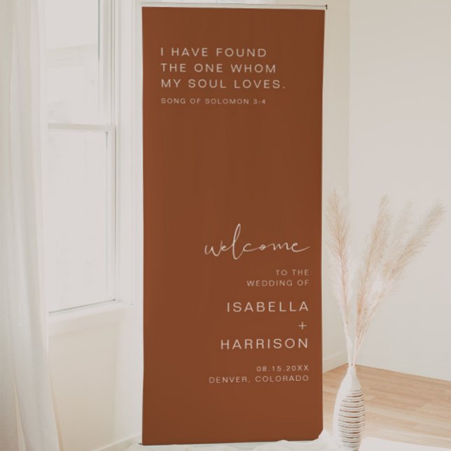 CORIANDER Boho Terracotta Wedding Welcome  Retractable Banner (Creator Uploaded)
