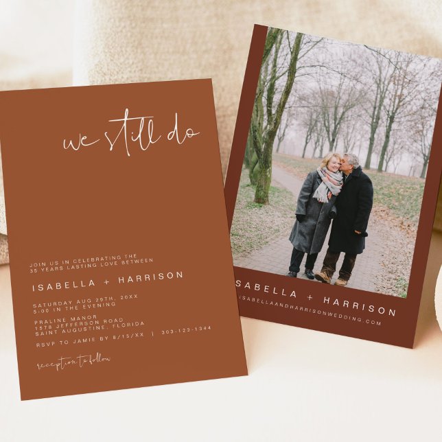 CORIANDER Burnt Orange We Still Do Vow Renewal Invitation (Creator Uploaded)