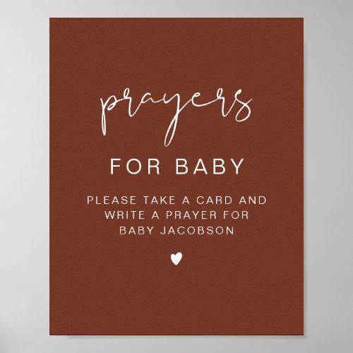 CORIANDER Rust Baby Shower Prayers for Baby Sign