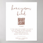 CORIANDER Rust Colored Honeymoon Fund Wedding Sign<br><div class="desc">This printable honeymoon fun sign template features an earthy bohemian rust and terracotta color palette and modern minimalist design. Use this sign for your minimalist or contemporary wedding. Pair with other items from the CORIANDER Collection for a cohesive look. ADDING A QR CODE: • VISIT goqr.me • Type in your...</div>