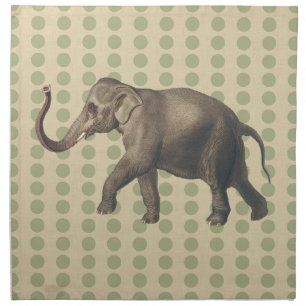 Coriander Spice Moods Dots with Elephant Cloth Napkin