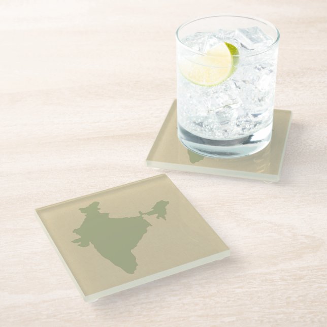 Coriander Spice Moods India Glass Coaster (Angled)