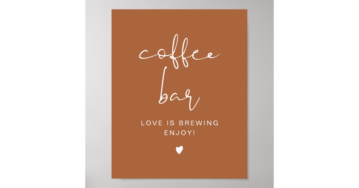 CORIANDER Terracotta Boho Coffee Bar Table Sign Zazzle