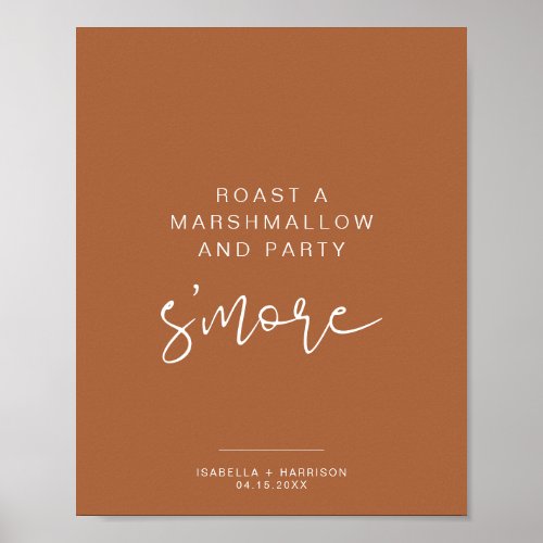 CORIANDER Terracotta Boho Wedding Smores Bar Sign