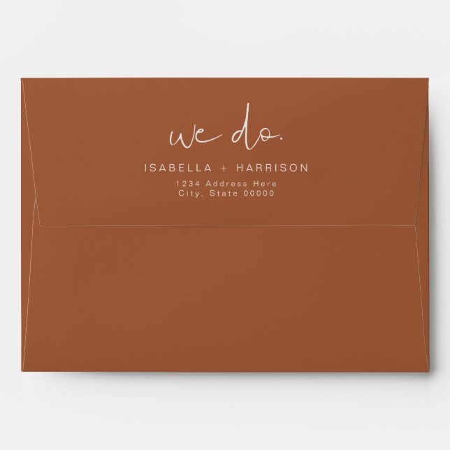 CORIANDER Terracotta Burnt Orange Wedding Return E Envelope (Back (Top Flap))