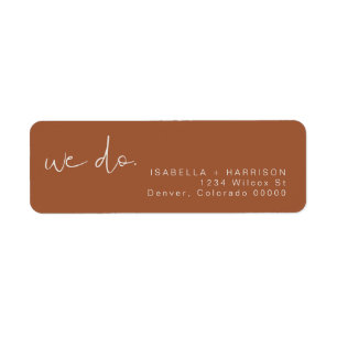 CORIANDER Terracotta Burnt Orange Wedding Return Label
