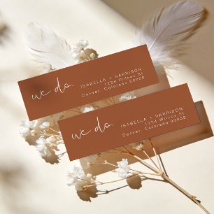 CORIANDER Terracotta Burnt Orange Wedding Return Label
