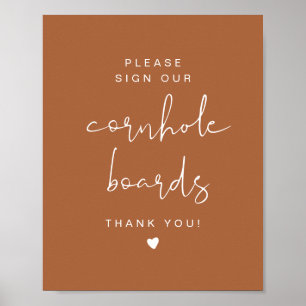 CORIANDER Terracotta Cornhole Wedding Guestbook
