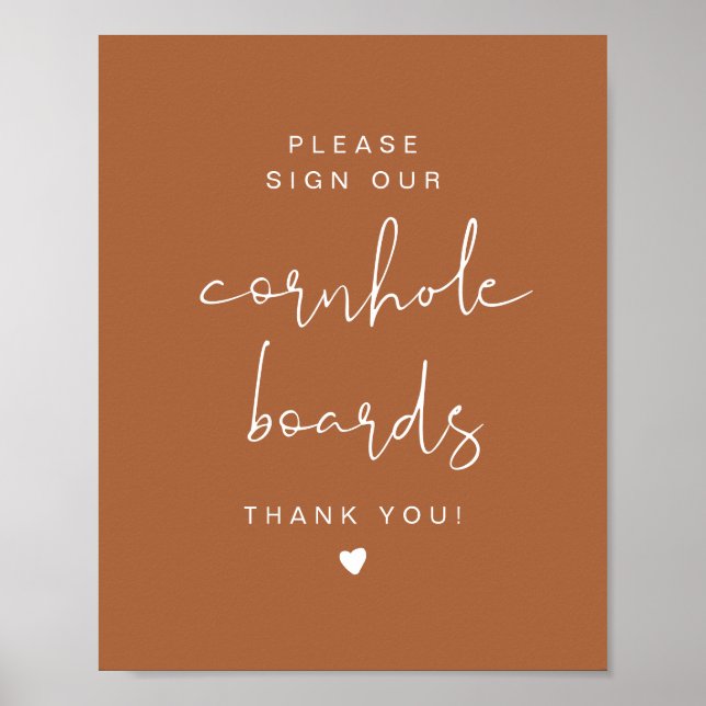 CORIANDER Terracotta Cornhole Wedding Guestbook  (Front)