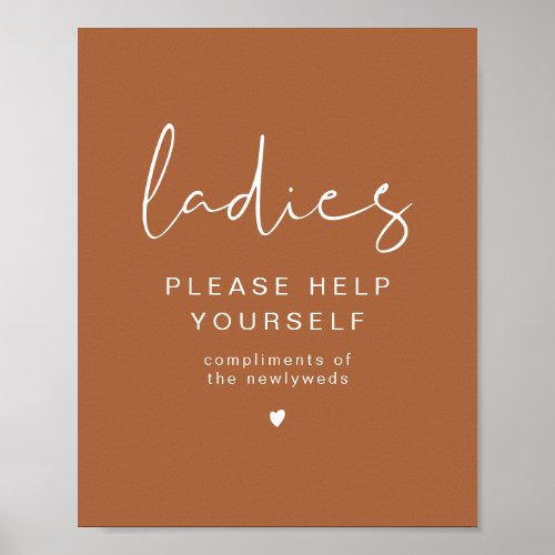 CORIANDER Terracotta Ladies Bathroom Toiletry  Poster